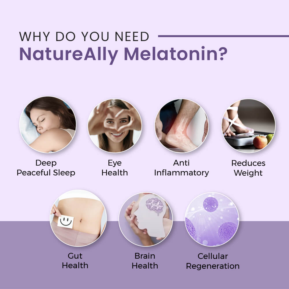 NatureAlly Melatonin 10 mg : Advanced Vegan Plant - Based Sleep Aid with Nighttime Fat Burn