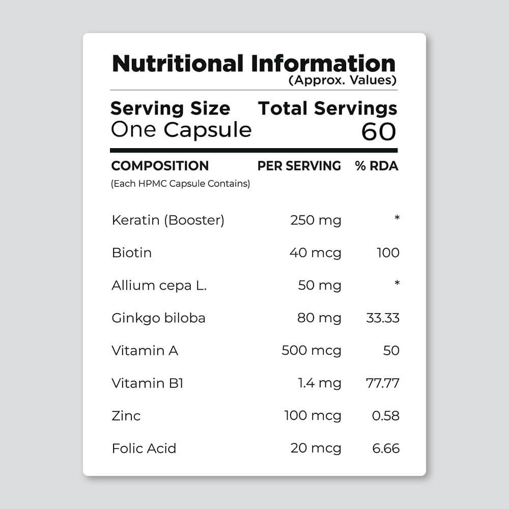 NatureAlly Biotin + Keratin with Ginkgo Biloba - Vegan Plant-Based formulation that promotes Hair and Nail Health